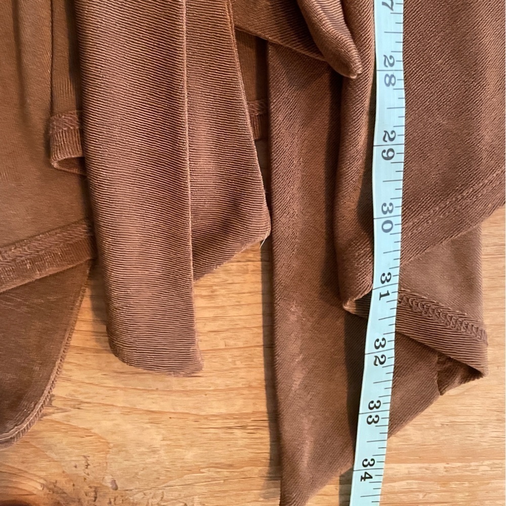 NWT Chico’s Travelers Women’s longline tie cardigan deep rum caramel SZ 8-10 - Picture 10 of 10